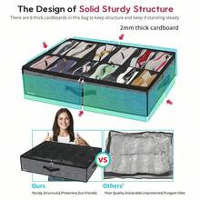 Sturdy Under Bed Shoe Storage Organizer, Set Of1/ 2, Fits Total 12/24 Pairs, Underbed Shoes Closet Storage Solution With Clear Window, Breathable, 29.3"X23.6"X5.9", Under-Bed Storage - 查看 2
