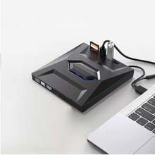 External DVD Drive, USB 3.0 Portable, Type-C Compatible, CD/DVD  Disk Drive External DVD Player CD/DVD ROM Burner Reader Compatible Laptop Desktop PC Windows Linux  IOS Black - Black - View 6