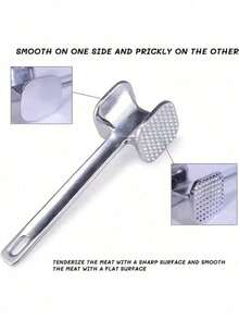 Premium Dual-Sided Meat Tenderizer, Stainless Steel Head & Non-Slip Handle Meat Mallet - Durable Kitchenware For Perfectly Tender Steak & Poultry - Multicolor - View 9
