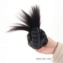 HA2881 凌乱发髻发圈，人造发髻花朵造型发髻器，自然蓬松盘发发饰 - 彩色 - 查看 3