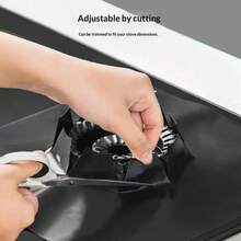 4pcs Heat Resistant, Oil-Proof, Reusable Gas Stove Burner Covers, Black And Silver With Raised Edges To Prevent Oil Stains And Spills - View 8