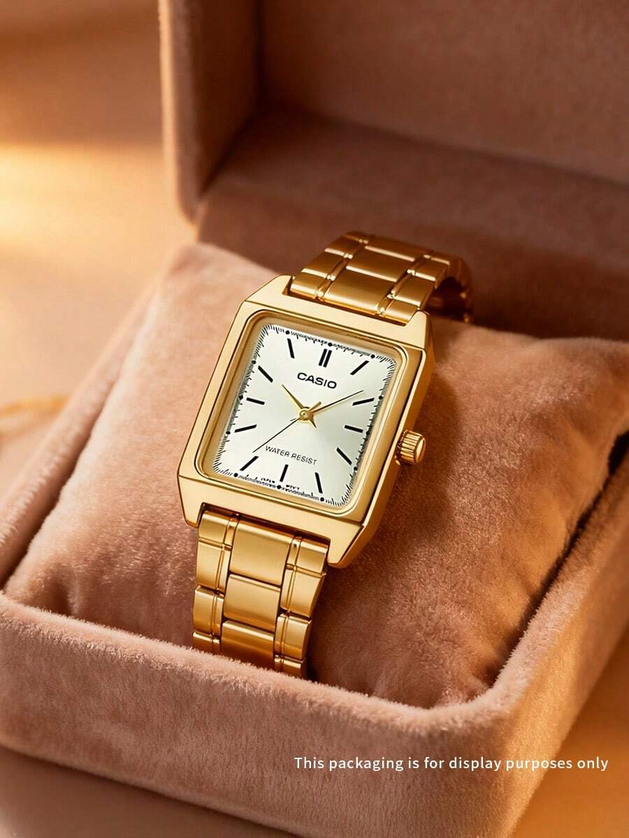 Casio Đồng hồ đeo tay nữ, dòng DRESS, phong cách công sở tối giản thanh lịch, máy quartz, dây đeo thép không gỉ, kiểu dáng Nhật Bản/Hàn Quốc, mặt số trắng. - trắng - Xem 1