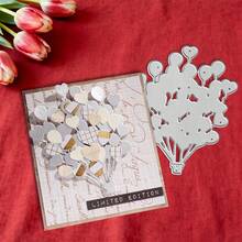 Creative Love Balloon Dies, DIY Scrapbooking Album And Embossing Stencil, Greeting Card Making Tool, Card Paper Cutting Crafts ,Gift Card Making Template Die Cuts. - Silver - View 5