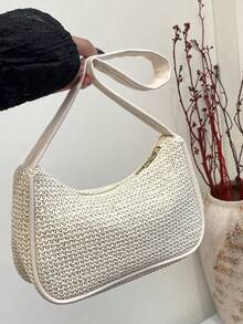 Bolso de hombro minimalista de unicolor y de moda, esencial para viajar, visitar amigos, fotografía - Bolso de hombro de estilo callejero casual para mujer - Multicolor - Ver 5