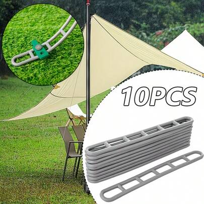 10pcs Adjustable Pole Set, Suitable For 6-Gear Speed, Fit For Outdoor Camping And Hiking Tent, Adjustable Ground Pegs, Rock Climbing Canopy, Shelter, Secure And Firm Fixation