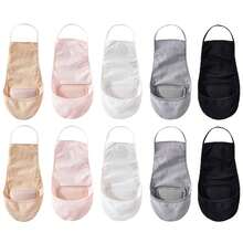 1/5/10 Pairs Women Elastic Breathable Non-Slip Invisible Low Cut Half Palm Socks, Summer - Multicolor - View 17