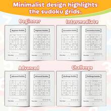 Bộ sách giải đố logic Sudoku – Thử thách lưới số nhiều cấp độ với các phiên bản dành cho người mới bắt đầu, trung cấp, nâng cao và thử thách khó hơn, giúp rèn luyện khả năng tập trung, tư duy phản biện và trí não không cần màn hình. - Sudoku - Xem 4