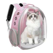 Sac à dos transparent moderne pour animaux de compagnie avec fermeture éclair - Structure robuste, doublure ventilée et rembourrée - Transporteur de voyage portable convenant aux chats, petits chiens, avions, trains - Multicolore - Voir 15