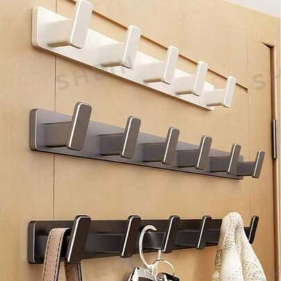 3/6 Pcs Wall Hooks, No Drilling Or Suction Cup Needed, Ideal For Hanging Clothes, Towels, Bathrobes, And Small Items In Bathroom, Bedroom, Washroom, Living Room, Entryway, And More