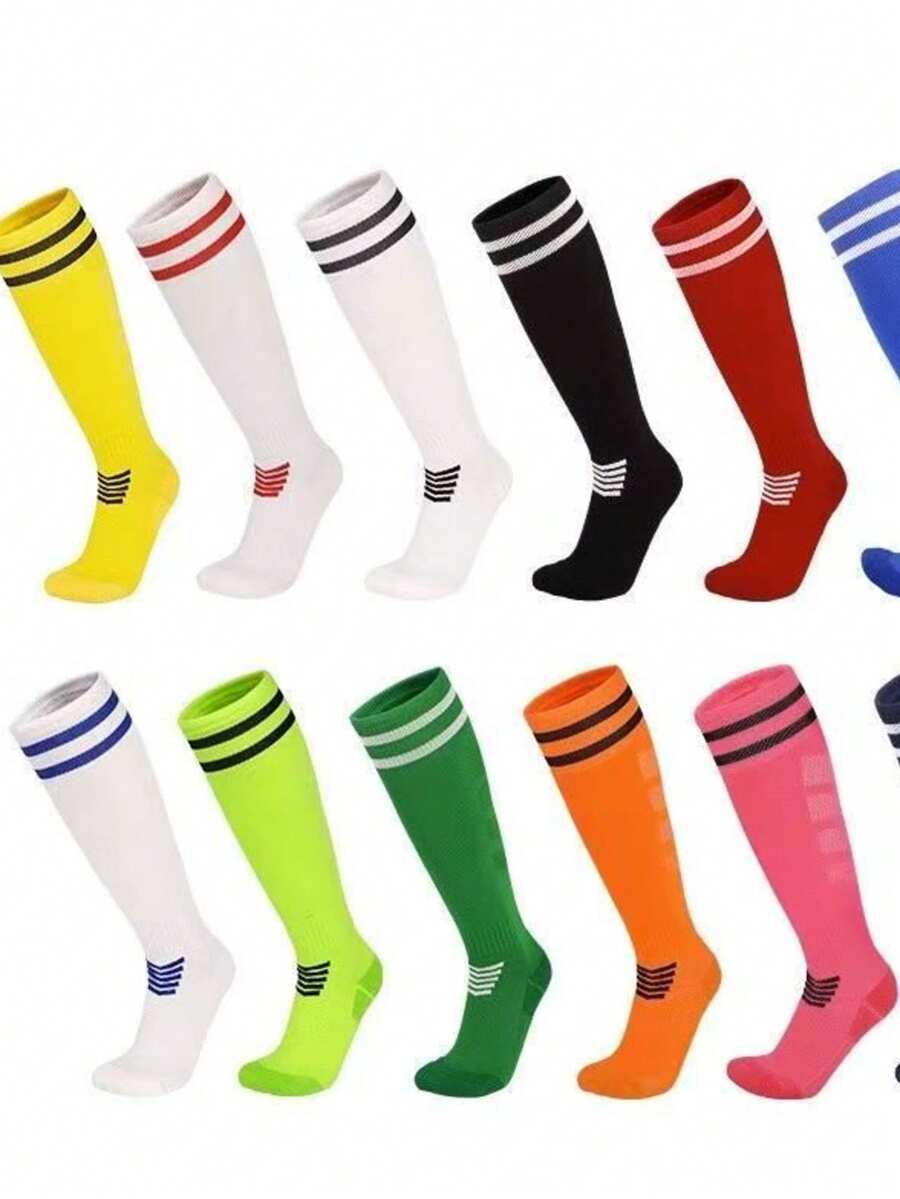 1 paire de chaussettes de football/soccer pour hommes, chaussettes de sport professionnelles, chaussettes de sport de compression pour mollets, chaussettes de course épaissies pour augmenter la zone d'absorption de la transpiration, chaussettes de football/soccer pour femmes, chaussettes de randonnée séchage rapide, chaussettes de basket-ball pour hommes, chaussettes de baseball colorées, chaussettes de randonnée colorées, chaussettes de cyclisme hautes, chaussettes de volleyball avec support de cheville, convenant pour le port en extérieur en toutes saisons, cadeau de couple, cadeau de fête des pères - Rouge et Blanc - Voir 1