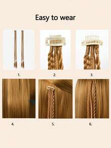 22 Inch Synthetic Fiber Braided Hair Clip, Fashion Teardrop Design, Suitable For Women's Daily Wear And Party Dresses - Multicolor - View 5