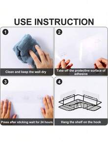 1/4/8/10个装淋浴挂钩替换装，带强力粘合剂，淋浴挂钩，浴室淋浴架篮，肥皂碟挂钩，无需钻孔 - 彩色 - 查看 8