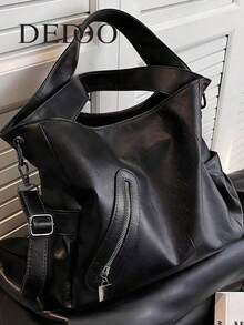 Dedoo 3-In-1 Multifunctional Women's Handbag, New Fashionable High-End Large Capacity, Can Be Used As Commuter Bag, Backpack, Shoulder Bag - Black - View 7