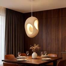 1pc Cement & Concrete Foam Pendant Light, Cream Modern Style Suitable For Various Rooms, Living Room, Bedroom, Tea Room, Dining Room, Cafe (Excluding Bulb And Light Source) - White - View 3