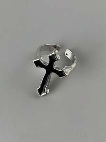 1 chiếc nhẫn nam kiểu Punk khắc hình chữ thập, có thể điều chỉnh kích thước, hàng vintage bán sỉ - đi qua - Xem 4