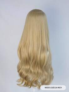 女士金色挑染长卷发假发，带刘海，蓬松丰盈，舒适易打理，适合办公室、音乐节、角色扮演和派对等场合。 - 香檳色 - 查看 4