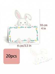 20张复活节餐桌布置桌位卡，兔子图案，帐篷式可折叠。 - A - 查看 7