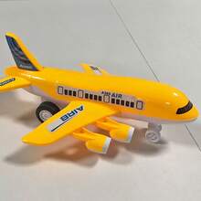 Juego de avión de juguete grande y amarillo, aprende y entiende el conocimiento de la aviación civil, regalo de cumpleaños para niños, regalo de Año Nuevo - Amarillo - Ver 4