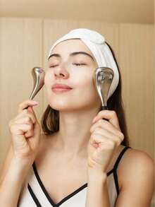 1/2 chiếc dụng cụ chăm sóc da mặt bằng bi đá lạnh bằng thép không gỉ, dụng cụ massage mắt trị liệu bằng đá lạnh dành cho nữ, con lăn trị liệu bằng đá lạnh làm mát da mặt. - Nhiều màu - Xem 2