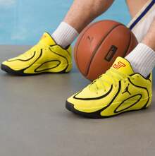 Nike JORDAN男士耐磨低筒繫帶運動籃球鞋 - 黃色/黑色 - 查看 3