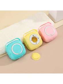 温和硅胶宠物刷，内置洗发水分配器 - 按摩清洁两不误，方便携带，可戴在手指上挤压使用。 - 彩色 - 查看 3