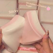 1个慢回弹双面草莓麻糬捏捏乐 - 柔软有嚼劲，甜美口味，可用作解压玩具、圣诞礼物、派对小礼物 - 彩色 - 查看 7