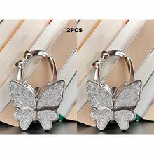 1 pieza Gancho plegable con forma de mariposa, se puede usar como colgador de billetera, adecuado para escritorios, mesas, oficina en casa - Blanco - Ver 16