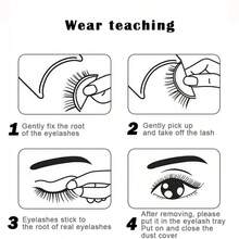 1 Pair Glue-Free Press-On False Eyelashes, Realistic Look For Daily Makeup, Beginner-Friendly - White - View 3