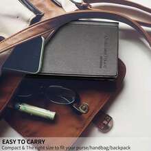 120/180/240/300张容量名片夹整理器，男女通用便携式名片盒，专业名片夹，黑色 - 黑色 - 查看 9