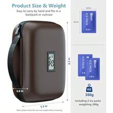 Insulin Cooler Travel Case Wit Temperature Display A Apved Diatic Cooling Bag  Insulin Pens And Supplies Refrigerated Medicine Organizer Wit 2 Ice Packs - 棕色 - 查看 3
