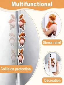 2片装防撞狗卡车硅胶贴纸，汽车贴花，适用于车门、车身外部、卡车、家居墙壁、家具、橱柜，情人节好礼（尺寸随机） - 彩色 - 查看 5