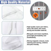 Lưới chống côn trùng từ tính, lưới cửa sổ và cửa ra vào bằng sợi polyester cải tiến, lưới chống côn trùng đóng bằng nam châm - Màu trắng - Trắng - Xem 4