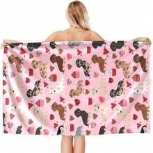 Khăn tắm biển 1 mảnh họa tiết hoạt hình dễ thương này có khả năng chống nắng và chắn gió. Được làm từ chất liệu nhanh khô, nhẹ và mềm mại, thích hợp cho hồ bơi, cắm trại và du lịch. - 1 cái - Xem 3