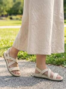 Rihero Women's Comfortable Orthopedic Arch Support Sandals Summer Casual Open Toe Walking Flat Sandals With Adjustable Strap - Nude - View 8