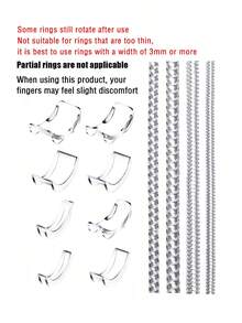 KLONKEE Ring Adjuster, Suitable For Loose Rings, 12 Sizes, Ring Size Adjuster, Unisex Invisible Ring Protector, Insertable Spiral Ring Sizer - Clear - View 13