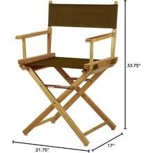 18 Inch Director's Chair – Natural Frame With Brown Canvas For Outdoor, Patio, Or Studio Use - Natural Frame + 18" - Classic Height + Natural Frame/Brown Canvas - View 3