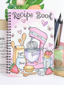 1pc Blank A5 Recipe Notebook - Cooking Lover's Planner, DIY Catering Plan And Home Cooking Handbook A5 Recipe Book, Weekly Menu Planner, Back To School Gift - Multicolor - View 2