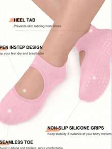 1/2/4/6/8 Pairs Breathable Mesh Yoga Pilates Non-Slip Socks, Ankle Socks For Women, Pure Cotton Sports Boat Socks - Multicolor - View 2