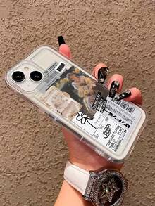 1件装千禧风格油画拼图图案印花全包防震防摔TPU软胶手机壳，兼容 13/11/17/17pro/16/14/15/15pro/15 Plus/15 Pro Max/7 Plus/8 Plus/X/Xs Max/Xr/11 Pro/12 Pro/13 Pro/14 Pro/12 Mini/13 Mini/11 Pro Max/12 Pro Max/13 Pro Max/14 Pro Max/14 Plus/17 Pro Max/17 Air/6/6s Plus/7/8/16 Pro/16 Plus/16 Pro Max/SE2/17 Pro Max及三星手机Galaxy/A54/A14/A12/A13/A15/A32/A33/A24/A52S/S20/S21/S22/S23/S24/S23Plus/S24ultra/S25/A15/A33/A23 - 彩色 - 查看 3