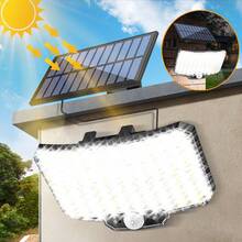 234 LED 太陽能壁燈，戶外太陽能感應燈，3 種亮度模式，適用於前門、庭院、車庫、露台，半嵌入式安裝，塑料材質，太陽能供電，IP55 防水 - 234LED - 查看 2