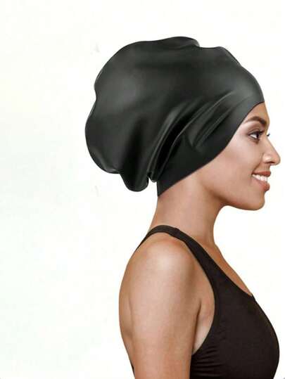 Long Hair Swimming Cap - Unisex Swimming Cap - Extra Large Swimming Cap - Waterproof Silicone Swimming Cap - Suitable For Dreadlocks, African Braids, Wigs, Beach Essential, Beach Accessory, Pool Floater