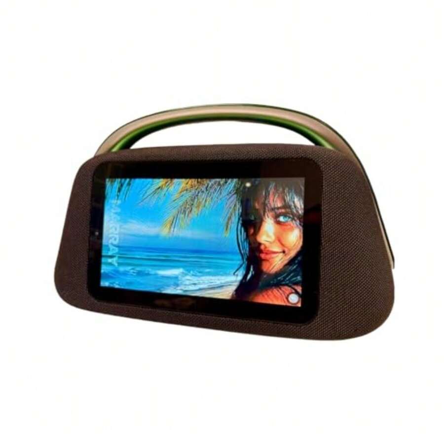 NeoBoomBox - Altavoz portátil inteligente con visualización táctil de 10.1 pulgadas - Hub de entretenimiento Android 13 sonido potente de 80 W   y Spotify Streaming entrada de - Verde - Ver 1