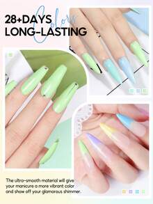 PEACECOLOR 1 Bottle 10ml Macaron Color Series Sweet Jelly Nail Polish, Glass Bottle Soak-Off UV LED Gel Nail Polish, Suitable For Beginners Home DIY Manicure Salon Use, Women Nail Care Gift - Multicolor - View 6
