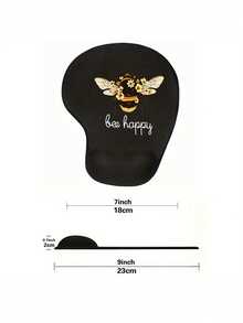 Ergonomic Wrist Support Square Mouse Pad, Cute Bee Pattern Design, Printed With The Letters "Bee Happy". Spring Atmosphere; High Quality Eva Material, Comfortable And Soft, Good Air Permeability, Durable Elastic, Durable Anti Slip Memory Foam Mouse Pad - Multicolor - View 11