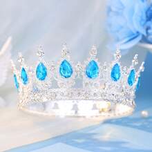 1pc Gold Bridal Crown Headpiece, Crystal Princess Tiara, High-End Wedding/Birthday Crown - Multicolor - View 17