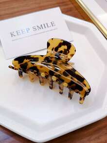 1个女士醋酸纤维简约百搭半圆形经典多功能发夹，时尚优雅极简高端发饰 - 彩色 - 查看 3