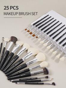 MAANGE 25 Piece Professional Makeup Brush Set, Complete Makeup Set, Soft Fiber Makeup Tools Suitable For Powder And Liquid, Beauty Brush Gift Set Suitable For Women And Girls, Travel Makeup Brush Set - Black - View 5