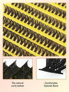 200pcs D-Curl Fluffy DIY Eyelash Clusters, Mixed Natural Eyelash Extensions, Super Thick & Lengthening Lash Clusters, Curled Individual Lashes, Thin & Lengthening Lashes, Cartoon-Like Lengthening Lashes, Suitable For Home Beginners. Super Thick False Eyelashes, Large Capacity Lash Clusters, Eyelash Clusters, Individual Lashes, Lash Clusters, False Eyelashes - View 4