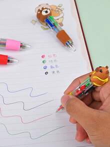 20/20/5/1pc-Capybara & Bunny 4-Color Ballpoint Pen, Cute Multicolor Pen 4-In-1, Spring Easter Basket Stuffer, Lovely Writing Pen For Kids Girls Birthday Gift, Baby Shower Party Favors, School Office Supplies - Multicolor - View 5