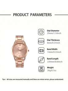 Set de 6 relojes de cuarzo elegantes y de moda para mujer, conjunto de relojes de estilo casual - Oro rosa - Ver 4